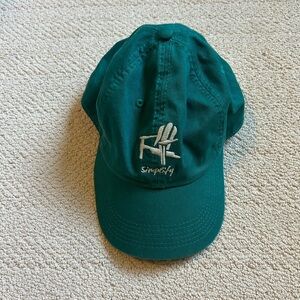 green embroidered hat